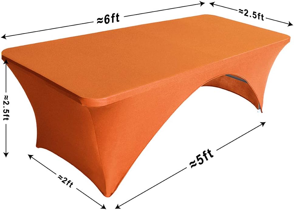 80% оƒƒ Dіѕсоunt Eurmax USA Spandex Table Cover 6 ft. Fitted 30+ Colors Polyester Tablecloth Stretch Spandex Table Cover-Table Toppers,6 FT Table Cover Open Back（6Ft,Orange）
