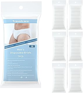 35 Pack Men's Disposable Nonwoven Underwear Portable Briefs for Traveling Fitness Hotel Spa Hospital Stays