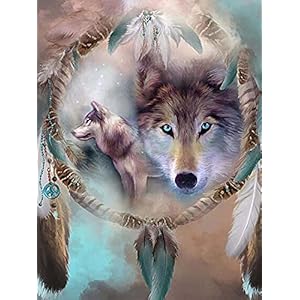 Jantabo Diamond Schilderij Kits Wolf, 5D DIY Dier Volwassenen Beginners Diamond Painting Set Volledige Boor Cross Stitch…