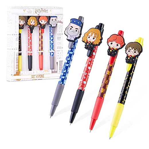 Harry Potter Bolígrafos Bonitos para Niños - Set Boligrafos para Regalar 4 Pack