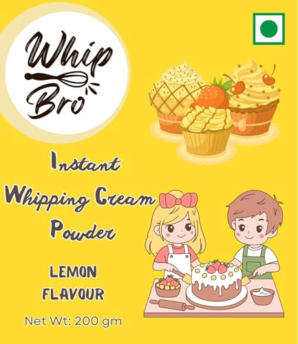 Image of WhipBro Whipping Cream Powder | Lemon Flavour | For Cakes & Desserts (200 g)