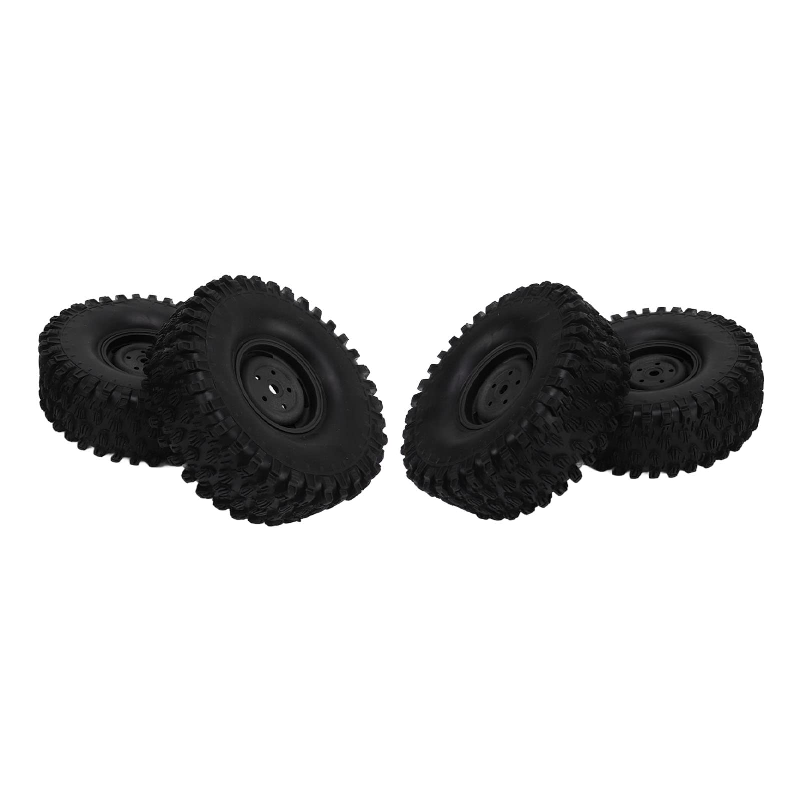 SIXRUN Juego de ruedas RC de 4 piezas, neumáticos de plástico de 1,9 pulgadas y 120 mm de diámetro para coche todoterreno RC, rueda a escala 1:10 para todoterreno RC (negro)