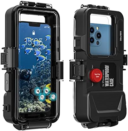 Underwater Case Only for iPhone Series,Diving Phone Case [Operated Underwater][98FT/30M] Snorkeling Photo Video,Waterproof Case for iPhone 14/13/Pro/Pro Max/Mini/12/11/XR/XS/MAX/8/Plus/SE