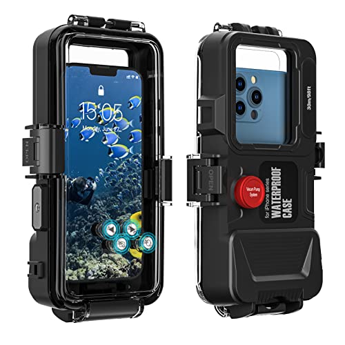 Underwater Case Only For Iphone Series,Diving Phone Case [Operated Underwater][98Ft/30M] Snorkeling Photo Video,Waterproof Case For Iphone 14/13/Pro/Pro Max/Mini/12/11/Xr/Xs/Max/8/Plus/Se #TOP2