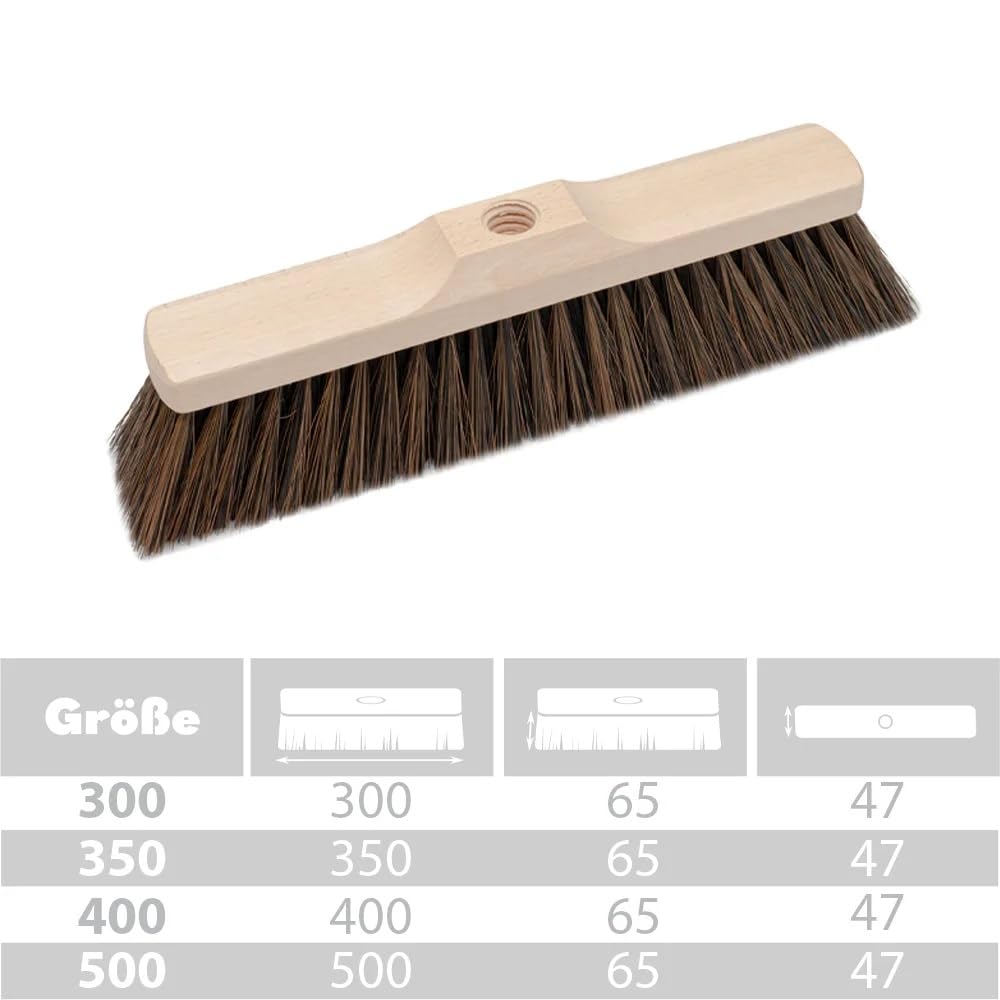 Holzbesen 40 cm mit 150 cm Buchenholzstiel – Kehrbesen mit 22 mm Gewinde, lackiertem Besenkopf & weichen PET-Borsten
