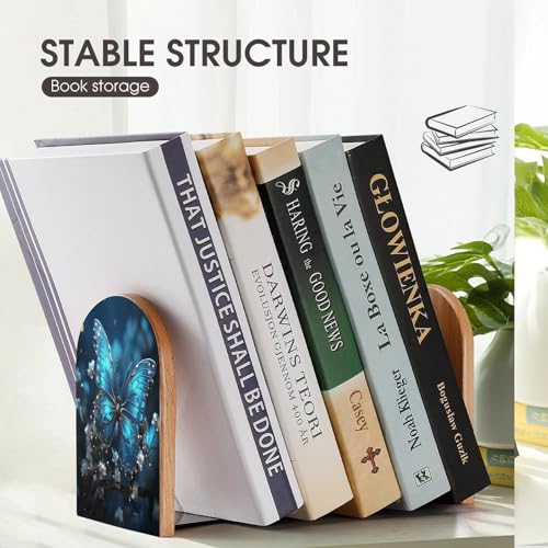 Sujetalibros de madera para evitar caídas de libros con un soporte antideslizante resistente 8