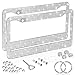 Bling License Plate Frames for Women 2 Pack, Rhinestone Crystal License Plate Cover with Bolts Washer Caps Univerasl Bling Car Accessories for Girls (White) -  Yiwu Shengyue E-commerce Co.,Ltd, CPK-QX7