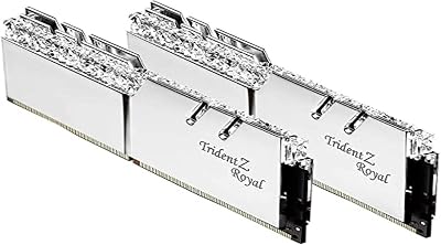 G.Skill (2x8GB) Trident Z Royal Silver Kristal RGB LED Serisi 3200MHz CL16 (16-18-18-38) Alüminyum Soğutuculu 1, 35V Dual Bellek Kiti (F4-3200C16D-16GTRS)