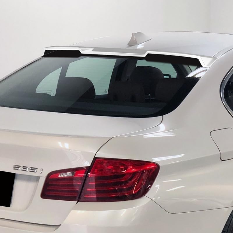 W-Power Sporty Look Rear Roof Window Visor Spoiler Wing Compatible with 2011-2016 BMW 5-Series M5 F10 -ONLY- 2012 2013 2014 2015 2016 (Pearl White)