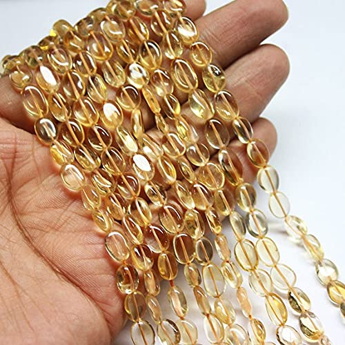 Perles de citrine naturelle forme ovale 8mm 10mm pour fil de perles vrac lithothérapie DIY