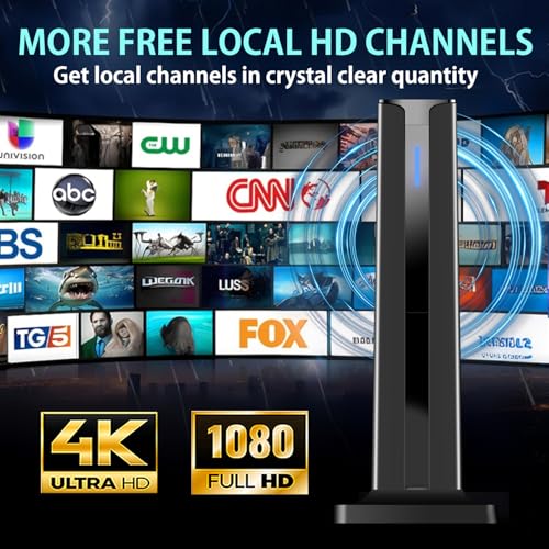 Image of Digital TV Antenna for Smart TV Indoor,TV Antenna with 3M Stick Base | Support 4K 1080p&Long Range Reception,HDTV Antenna for Local Channels,Easy Installation Antenna For TV without Cable