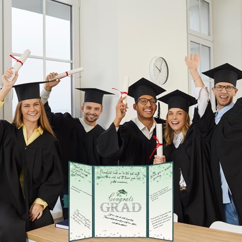 Image of Crenics Green Graduation Decorations Class of 2026, Creative Graduation Guest Sign in Book Alternative, Congrats Grad Signature Book 18 inch x 12 inch, Awesome Graduation Gift or Keepsake