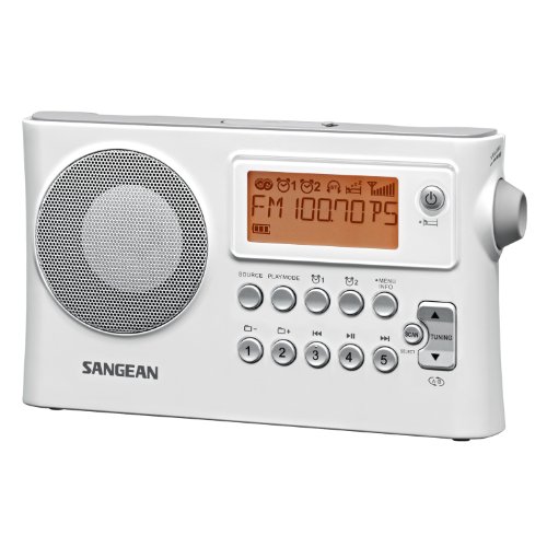 Récepteur portable AM/FM-RDS Sangean PR-D14 blanc avec lecture audio USB