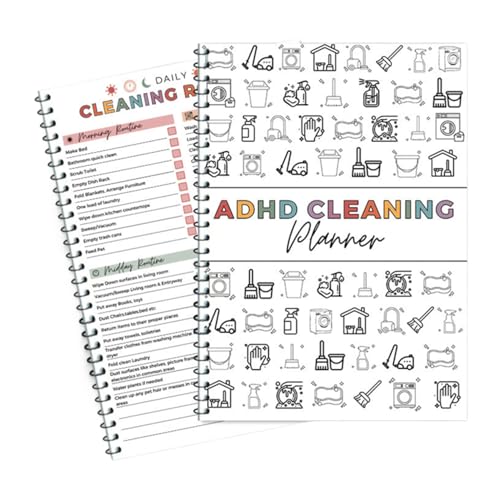 Xiciki ADHD Cleaning Planner, Daily Weekly Monthly Household