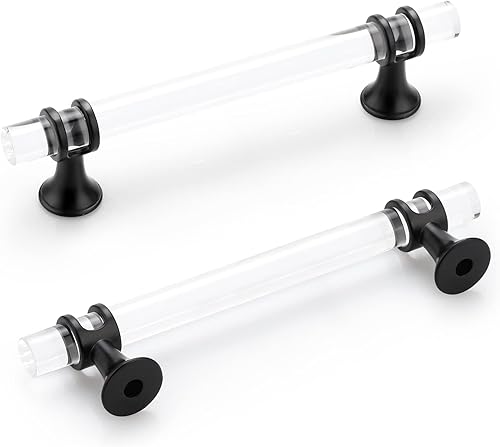 EHOMEWARE Paquete de 10 pomos de gabinete de cocina negro mate, tiradores de cajón de agujero a agujero de 4 pulgadas, accesorios modernos de