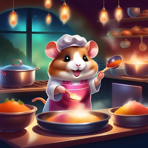 Hamster cooking colorful ingredients
