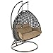 Produktbild Home Deluxe - Polyrattan Hängesessel - Twin braun - inkl. Gestell, Sitz- und Rückenkissen | Hängestuhl Gartenschaukel Hängekorb