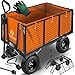 Produktbild KESSER® Bollerwagen 550kg belastbar Gartenwagen Transportwagen Gartenkarre herausnehmbare Plane Gerätewagen Handwagen vielseitig einsetzbar inkl. Handschuhe Orange