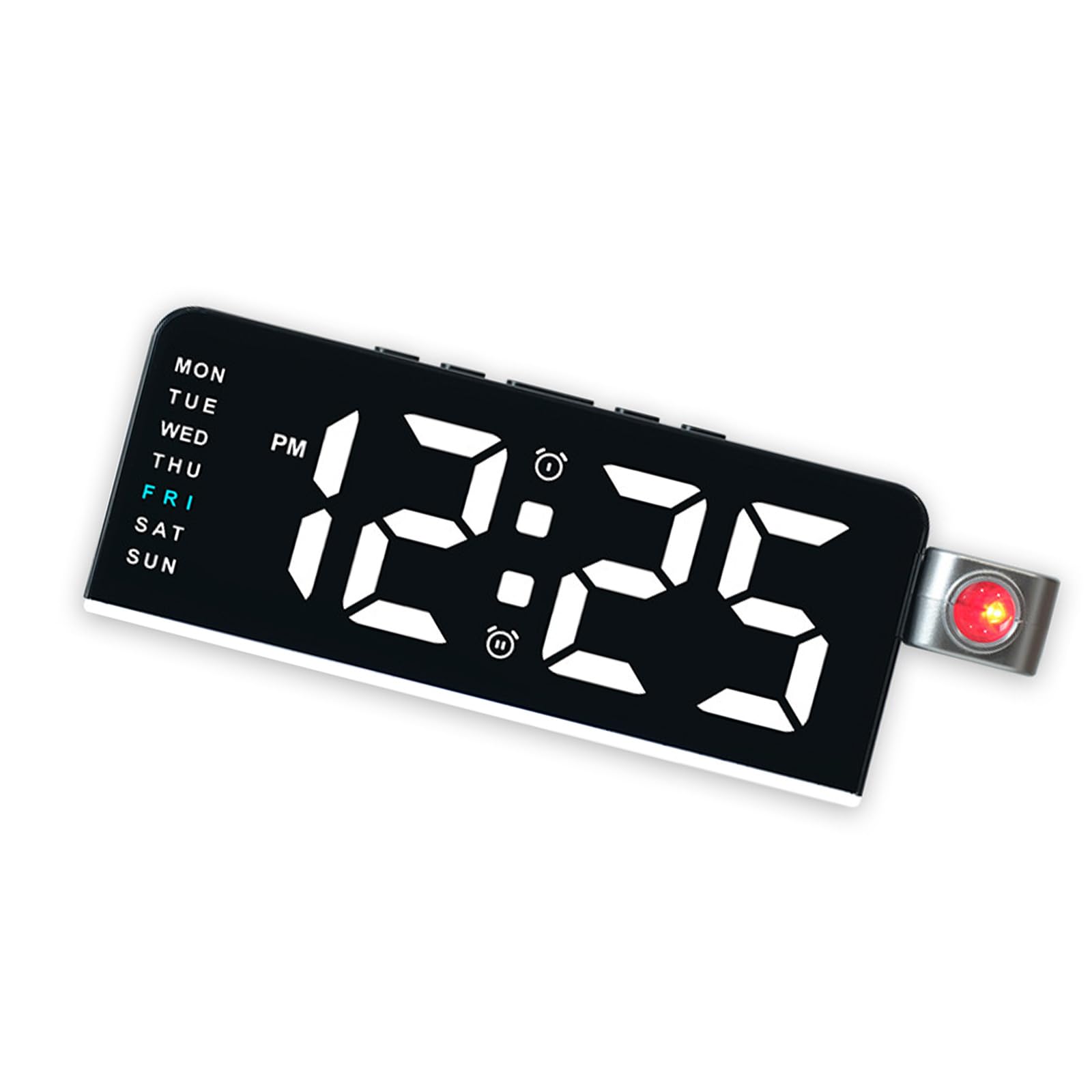 Tsophreniq Digital Projector Alarm Clocks for Bedroom Plugs in LED Display Clock with 180° Projection on Ceiling Wall Duals Alarms Alarms Loud with Temperature and Weekday