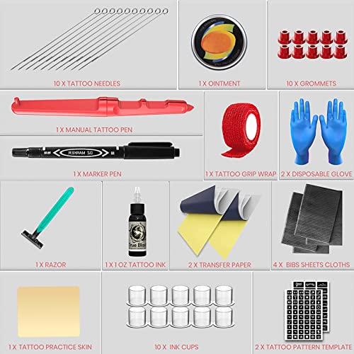 Wormhole Tattoo Kit Hand Tattoo Kit Complete Diy Tattoo Tool Kit Tiny Home Tattoo Kit With Ink Tattoo Needles Tattoo Supplies Tk121 #TOP5