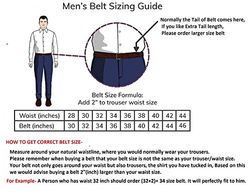 Image of Men's Genuine Leather Belt Branded, Jeans Leather Belt for Men, Brown Casual /Formal Premium Lether Belt