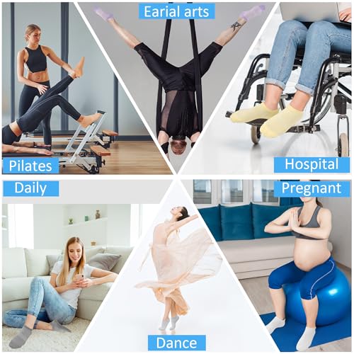 Image of 7 Pairs Pilates Socks with Grips for Women