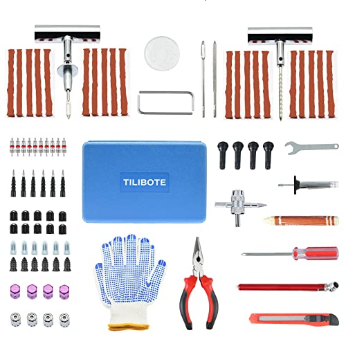 Tilibote Tire Repair Kit, 117Pcs Heavy Duty Tire Plug Kit For Car, Truck, Rv, Atv, Tractor, Trailer, Motorcycle-Universal Tire Repair Tools To Fix Punctures And Plug Flats #TOP1