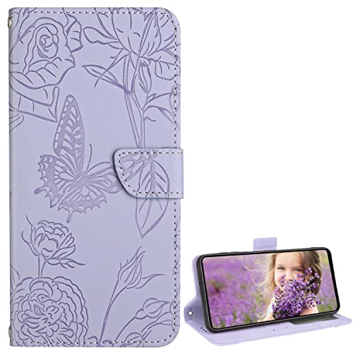 BAILI Coque pour Wiko Power U10/U20, Cover Fermeture Magnétique, Housse Papillon et Rose