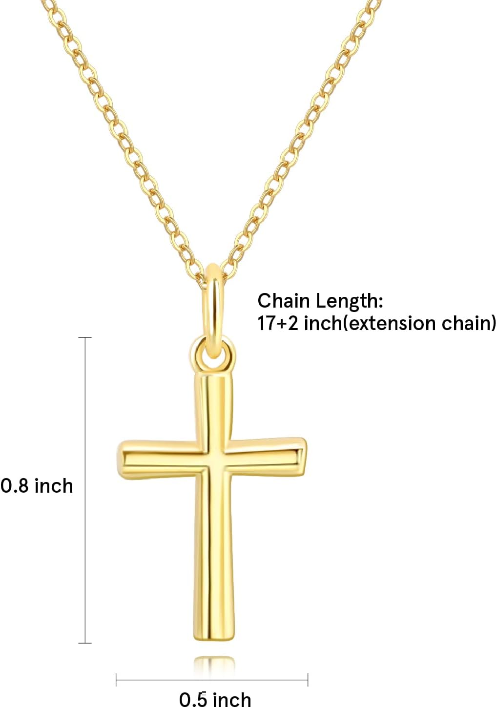 14K Gold Cross Pendant Necklace for Women Minimalist Jewelry with Dainty Charm Elegant Chain for Daily Gift Use - Image 2