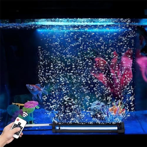 Szminiled Lampe submersible à bulles pour aquarium : lumière RVB multicolore pour aquarium avec télécommande et luminosité réglable pour la croissance...