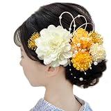 Baramoly 髪飾り ダリア 和装 着物 浴衣 プリザーブドフラワー 造花 花飾り 祭り 花火大会 成人式 結婚式 卒業式 七五三 ウエディング 謝恩会 かわいい 簡潔 髪留め