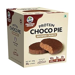 HYP- Protein Choco Pie, Brownie Crunch (6×50 g) | 10 g Protein per Pie | High Protein, High Fiber | Protein Pies…