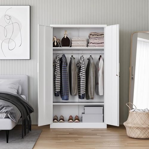 image for Letaya Metal Wardrobe Cabinets with Lock,Clothing Locker 72