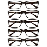 OPULIZE Die Lesebrille Unternehmen Braune Schildpatt Wert 5er-Pack Herren Frauen Designer Stil Leser RRRRR92-2 +2,50