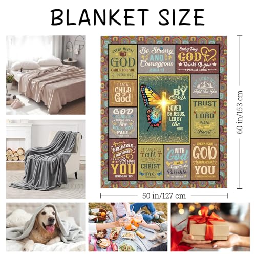 YHIKOUY Christian Gifts for Women Throw Blanket 60"x50", Christian Birthday Gifts, Religious/Spiritual Gift for Women Bible by YHIKOUY - Used condition - Image 7