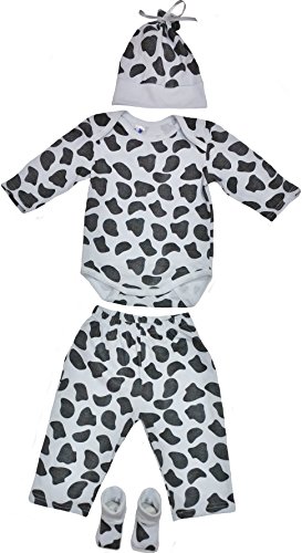 Baby Clothing Set with Onesie-Pants-Hat-Socks-Newborn & Infant,White,Black Spots (0-3 Months) Baby Clothing Set with Onesie-Pants-Hat-Socks-Newborn & Infant,White,Black Spots (0-3 Months)