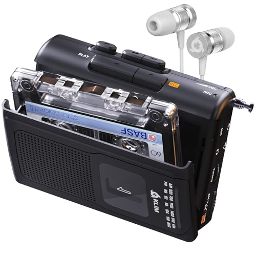 KLIM K8 Lecteur Cassette Audio avec Un Casque Fusion - Enregistreur Cassette - Nouveau Player - Radio AM/FM - Microphone et Haut-Parleur Intégrés - Prise...