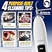 SIRGAWAIN Pet Ultrasonic Dental Cleaner — Plaque, Tartar & Stains Remover, 4 Tips, 3 Modes, LED, Contact-Activated & Smart Touch Protection, Complete Cleaning Kit for Dogs & Cats (White)