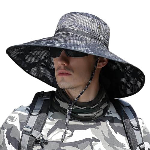 Casquette de pêche grand bord pour éviter les coups de soleil et la chaleur