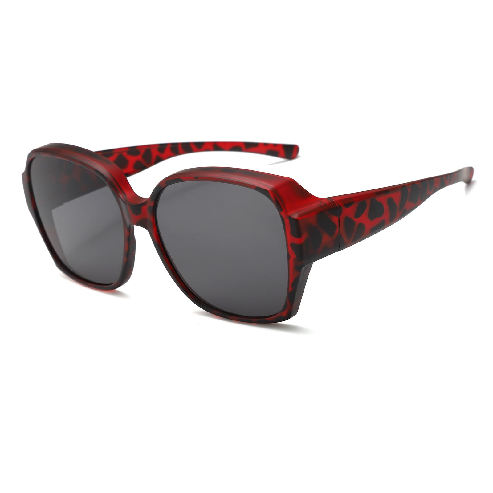 YAMEIZE Trendy Polarized Wear Over Sunglasses - Anti Glare UV Protection Rectangle Cover Over Eyewear Driving for Men Women