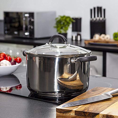 24cm Stainless Steel Casserole Dish by Tower T80837 - Silver - Image 3