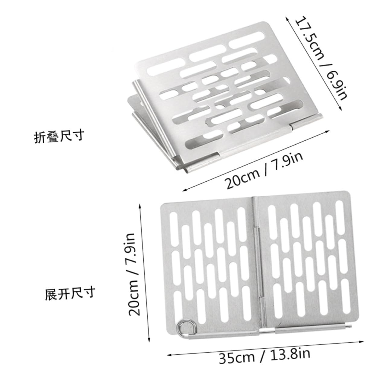 Gogogmee 1Pc Portable Stainless Steel Bbq Grill Rack Mini Foldable Barbecue Tool for Outdoor Cooking for Camping and Garden Parties Durable and Easy to Assemble