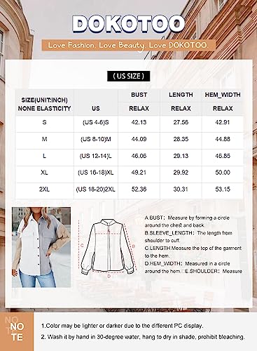 Dokotoo Womens 2023 Fashion Oversized Color Bock Long Sleeve Button Up Pockets Shirts Ladies Loose Fit Corduroy Shacket Tunic Blouse Tops White M #TOP4
