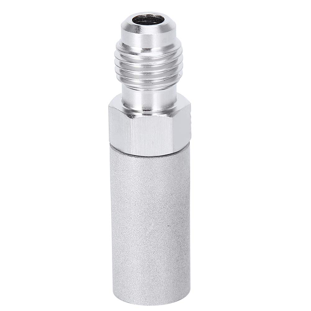 Stainless Steel Aeration Stone, Silver Diffusion Oxygen Stone Thread with 1/4in Hose Barb Carbonating for Home Brewing Beer