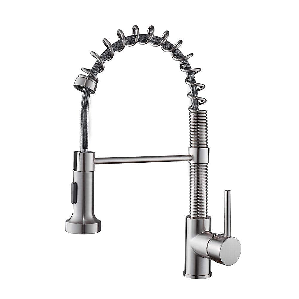 BHFPFZA ry Black Pull Down Kitchen Faucet - ng Pull Out Mixer Tap Hot & Cold Water Brass Construct for Modern Sin el h Perfect for Home & Commercial Use