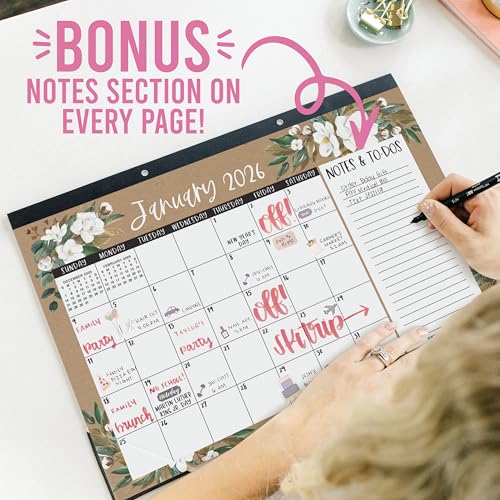 Image of Hadley Designs Large Teacher Desk Calendar 2026-2027 - Desktop Calendar 2026, 18-Month Academic Desk Calendars for School, Home & Office, Cute Classroom Must Haves, Back to School Teacher Gifts