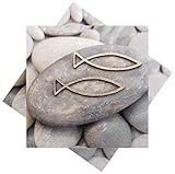 Motiv: Decision Servietten Kommunion Konfirmation Taufe Steine Ichthys