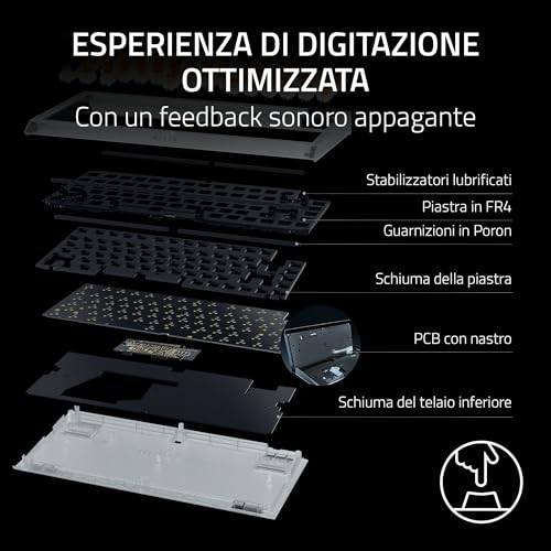 BlackWidow V4 75% Phantom White - Tastiera meccanica da gioco hot-swap - Interruttori tattili arancioni - Rotella & 2 tasti multimediali dedicati - RGB - Layout US | Edizione Phantom White - Tastiera gaming - Immagine 3