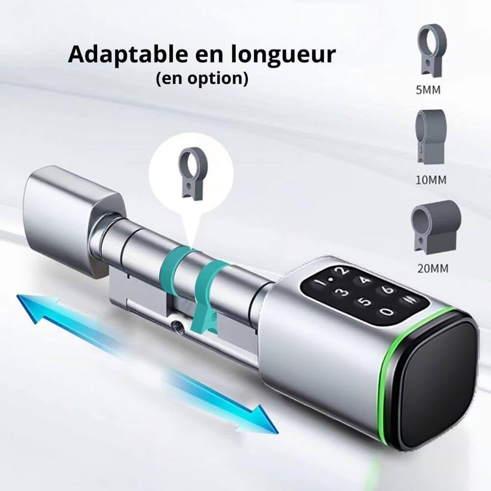 LOCKY-10 CODE Cylindre électronique de serrure connecté à Code et Badge RFID, App, Bluetooth