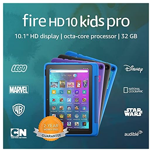 Introducing Fire HD 10 Kids Pro tablet, 10.1", 1080p Full HD, ages 6–12, 32 GB, Intergalactic